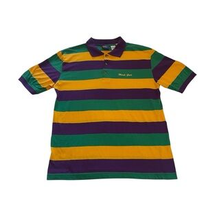 Mardi Gras  Polo Shirt - Green, Purple, and Gold Size XL